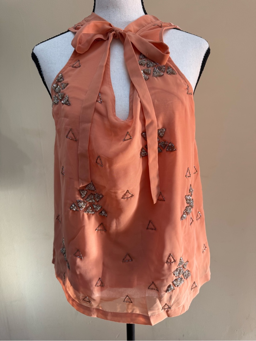 Akemi + Kin Tie-Neck Embellished Camisole with Beads